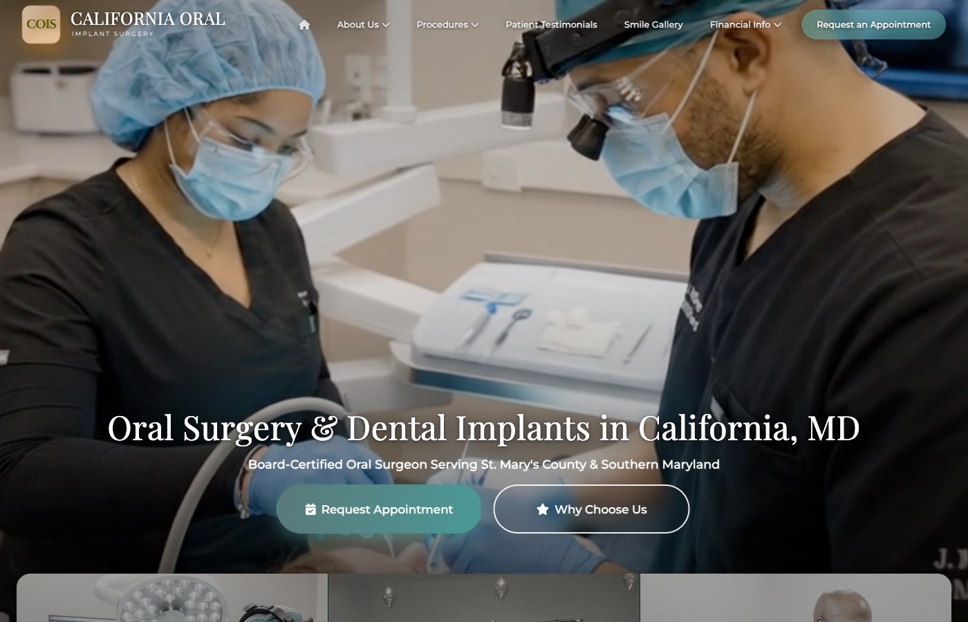 California Oral and Implant Surgery website