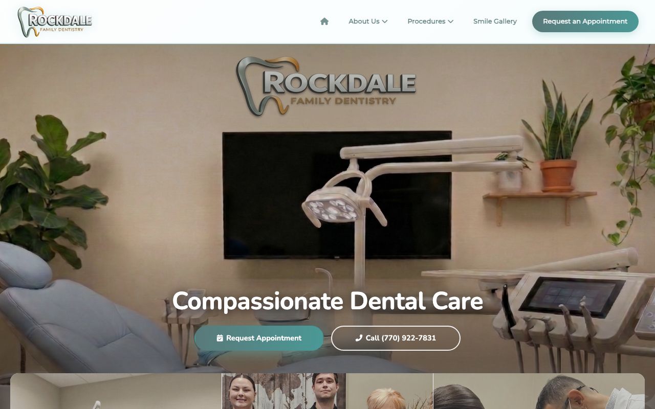 Rockdale Family Dentistry website screenshot